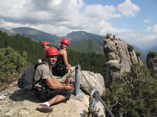 Via ferrata de Puget-théniers dans les Alpes Maritimes à coté de Nice.