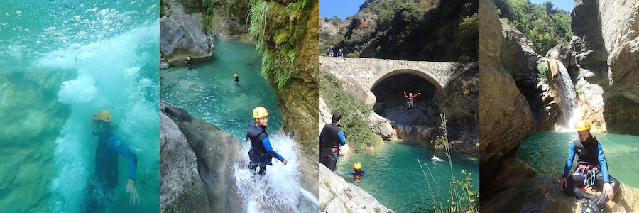 Descente du canyon de Barbaira en Italie. Canyoning en journée dans les Alpes Maritimes.