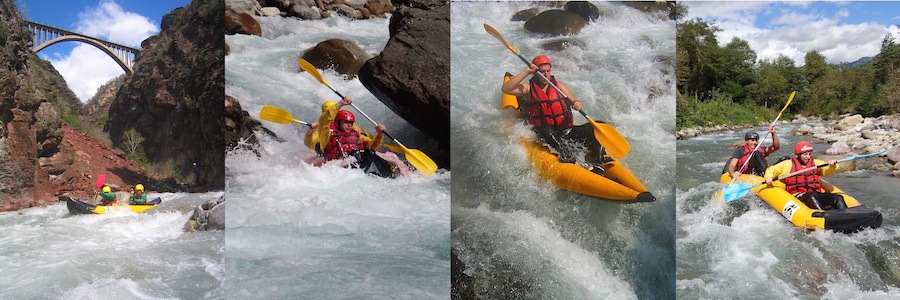 Kayak sportif dans les Gorges de la Vésubie ou les Gorges de Daluis dans les Alpes Maritimes 06 proche de Nice.