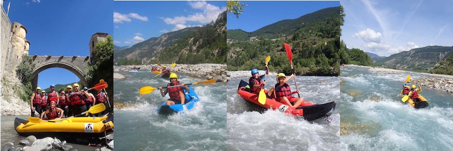 Descente en kayak de la rivière du Var dans les Alpes Maritimes proche de Nice 06 ou dans les Gorges du Verdon.