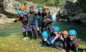descente du canyon du loup avec des ados